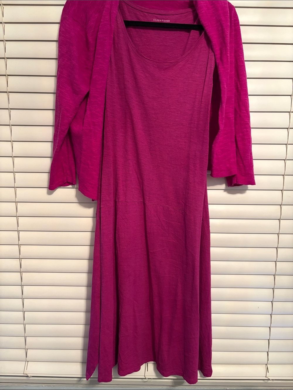 Eileen Fisher Deep Pink Scoop Neck Maxi Dress
